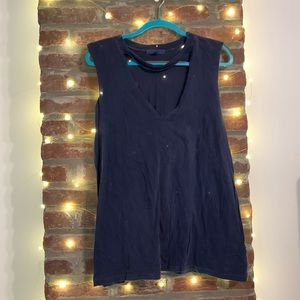 Urban Outfitters Navy Cut Out Muscle Tank